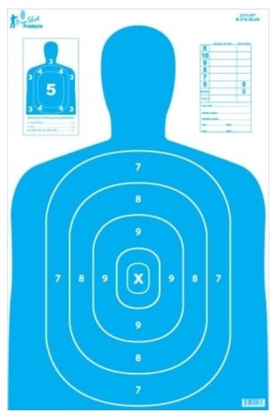 PROSHOT 23IN X 35IN B27 SILHOUETTE TARGET- BLUE 5 PACK B-27E-BLUE-5PK - Taurus Savings